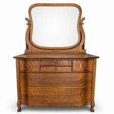 Antique Oak 3-Drawer Chest of Drawers with Painted Teal Frame — listing 6