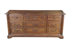 Traditional 12-Drawer Triple Dresser with Serpentine Front and Mirror — listing 3