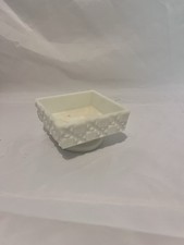 Westmoreland Old Quilt Milk Glass Footed Square Covered Candy Dish with Pointed Finial — listing 2