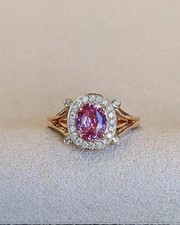 14k Yellow Gold Blue Sapphire & Diamond Ring — listing 6