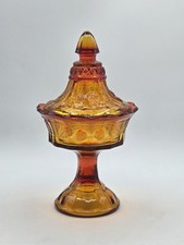 Indiana Glass Amber Strawberry/Grape Shaped Console Bowl, 9.5" x 13" — listing 6