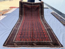 Hand-Knotted Wool Persian-Style Room-Size Rug with Red Field and Navy Floral Border, Signed — listing 3