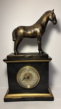 Ethan Allen Wood Mantel Shelf Clock with Brass Roman Numeral Dial