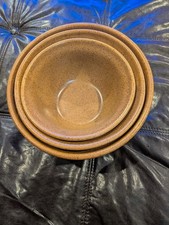 Handmade Studio Pottery Stoneware Bowl Set (Two Nesting Bowls) with Teal Glaze and Unglazed Rims — listing 5