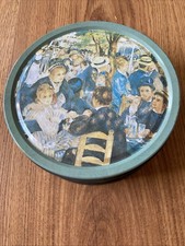 Vintage Oval Lidded Tin Box with Terracotta and Gilt Aesthetic Movement Design — listing 5