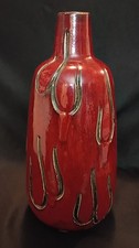 Studio Art Pottery Bottle Vase with Flambé Oxblood and Lavender Glaze — listing 6