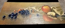 Vintage Still Life Fruit Print in Distressed White Wood Frame, 22" x 26" — listing 5