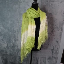 Woven Viscose Striped Fringe Scarf with Textured Nubby Threads — listing 5