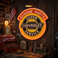 Genuine Chevrolet Parts Round Metal Advertising Sign (Reproduction)