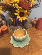 Weller Pottery Lotus Lidded Rose Bowl with Figural Lotus Bud Finial