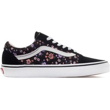 Vans Old Skool Floral Sneakers, Black/White with Flower Print, Women's 8 / Men's 6.5, listing 6