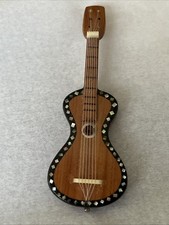Miniature Handcrafted Guitar with Mother-of-Pearl Inlay Back