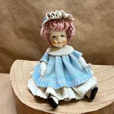 Zampiva Porcelain Figurine of Girl Holding Puppy in Green Clover Dress — listing 5