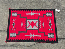 Navajo Storm Pattern Handwoven Wool Rug, Natural Wool Tones — listing 5