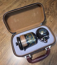 Chinese Kung Fu Travel Tea Set with Green Reactive Glaze - Teapot, Gourd Caddy, 4 Cups, Bamboo Tray & Carry Case — listing 5