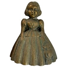Vintage Cast Metal Southern Belle Figurine with Flower Basket and Garland — listing 5