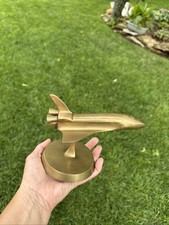 Vintage Metal Space Rocket Ship Coin Bank with Finned Tail and Removable Nose Cone — listing 4