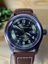 Hamilton Khaki Field Automatic Watch, Black Dial, Brown Leather Strap, listing 5