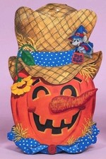 Vintage Embossed Die Cut Cardboard Jack-O-Lantern Pumpkin Halloween Decoration, Made in USA, 12 inch, listing 6