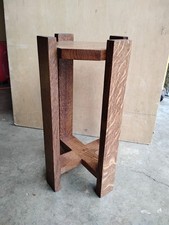 Vintage Two-Tier Oak Turned-Column Plant Stand / Fern Stand