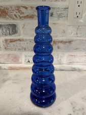 Cobalt Blue Glass Figural Beehive Covered Candy Dish / Honey Jar with Bee Finial — listing 3