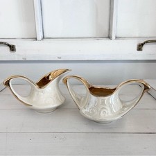 Pearl China Co. Lusterware Creamer & Sugar Set with 22K Gold Handles — listing 2