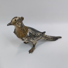 Vintage Figural Bird Salt & Pepper Shakers, Silver-Tone Metal, 3 inch Pair — listing 6