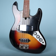 Vintage 1960s Japanese Sunburst Electric Bass Guitar (MIJ, unbranded/possible Teisco-Kawai) — listing 4