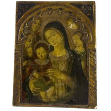 Antique 18K Yellow Gold Madonna and Child Religious Medal Pendant — listing 5