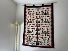 Andean Handwoven Wool Textile Panel with Pallay Diamond Motifs