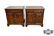 Traditional Cherry-Finish 3-Drawer Nightstand with Rope-Twist Columns and Ring Pulls — listing 4