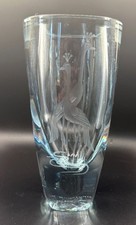 Åhlén & Åkerlund / Swedish Art Glass Figural Cat Sculpture with Controlled Bubbles and Black-Grey Sommerso Core