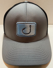 AVID Gear Grey Performance Fishing Snapback Hat with Fish Hook Logo Patch, listing 6