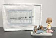 Precious Moments Porcelain Figurine - Boy Pulling Girl in Wagon with Potted Plant