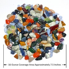 Mixed Lot of Tumbled and Rough Stones/Crystals in Plastic Container