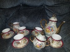 Vintage Lustreware Tea Set - Teapot, Creamer & Sugar Bowl in Pale Blue with Gold Trim — listing 2