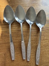 Pair of Stainless Steel Ornate Floral Pattern Tablespoons — listing 4