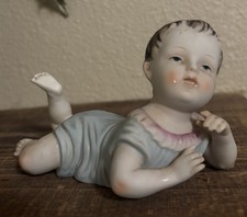 Set of 3 Vintage Bisque/Chalkware Baby Figurines (Piano Babies) in Diapers — listing 3