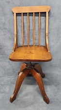 Antique Cast Iron & Wood School Desk with Swivel Chair — listing 3