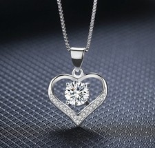Sterling Silver Dangling Double Puffed Heart Charm Ring — listing 4