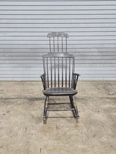 Hitchcock-Style Stenciled Windsor Rocking Chair in Cream