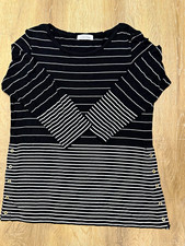 Calvin Klein Black and White Striped Cowl Neck Cap Sleeve Dress M — listing 5