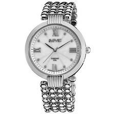 August Steiner Rose Gold-Tone Diamond Accent Cushion Case Bracelet Watch — listing 3