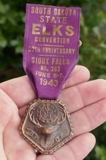 1892 A.O.U.W. Third Annual Session Grand Lodge of the Dakotas Fraternal Ribbon Badge