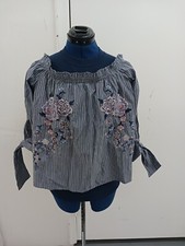 American Eagle Outfitters Boho Bell-Sleeve Lace-Up Peasant Top, Size M, Dusty Purple — listing 2