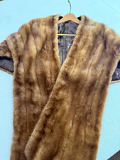 Vintage Mink Fur Stole with Striped Pelt Pattern, Alex Furs Houston