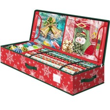 Gray Snowflake Print Gift Wrap Storage Organizer with Compartments — listing 6