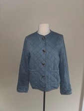 J.Jill Pure Jill Indigo Quilted Denim Collarless Jacket, Size M, NWT — listing 3