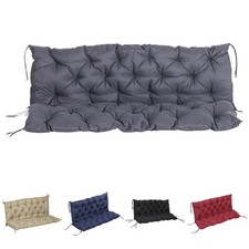 2-Piece Beige Rectangular Seat Cushion Set with Leather Buckle Straps — listing 3
