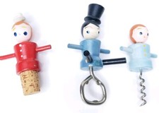 Vintage Japan Wooden Figural Chef Corkscrew & Bottle Opener, 5.5 inch — listing 4